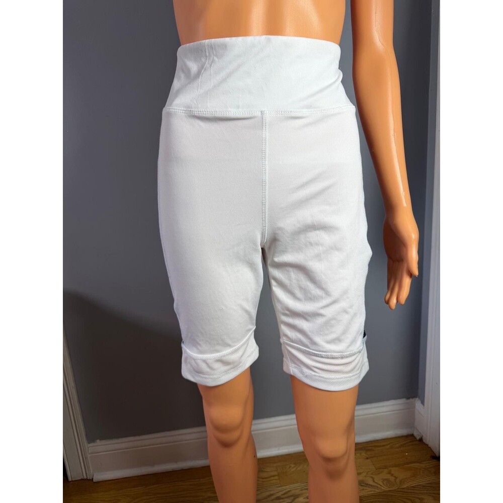 Fashion Nova Savage Biker Shorts Womens XL White High Waist Athletic Gym New.